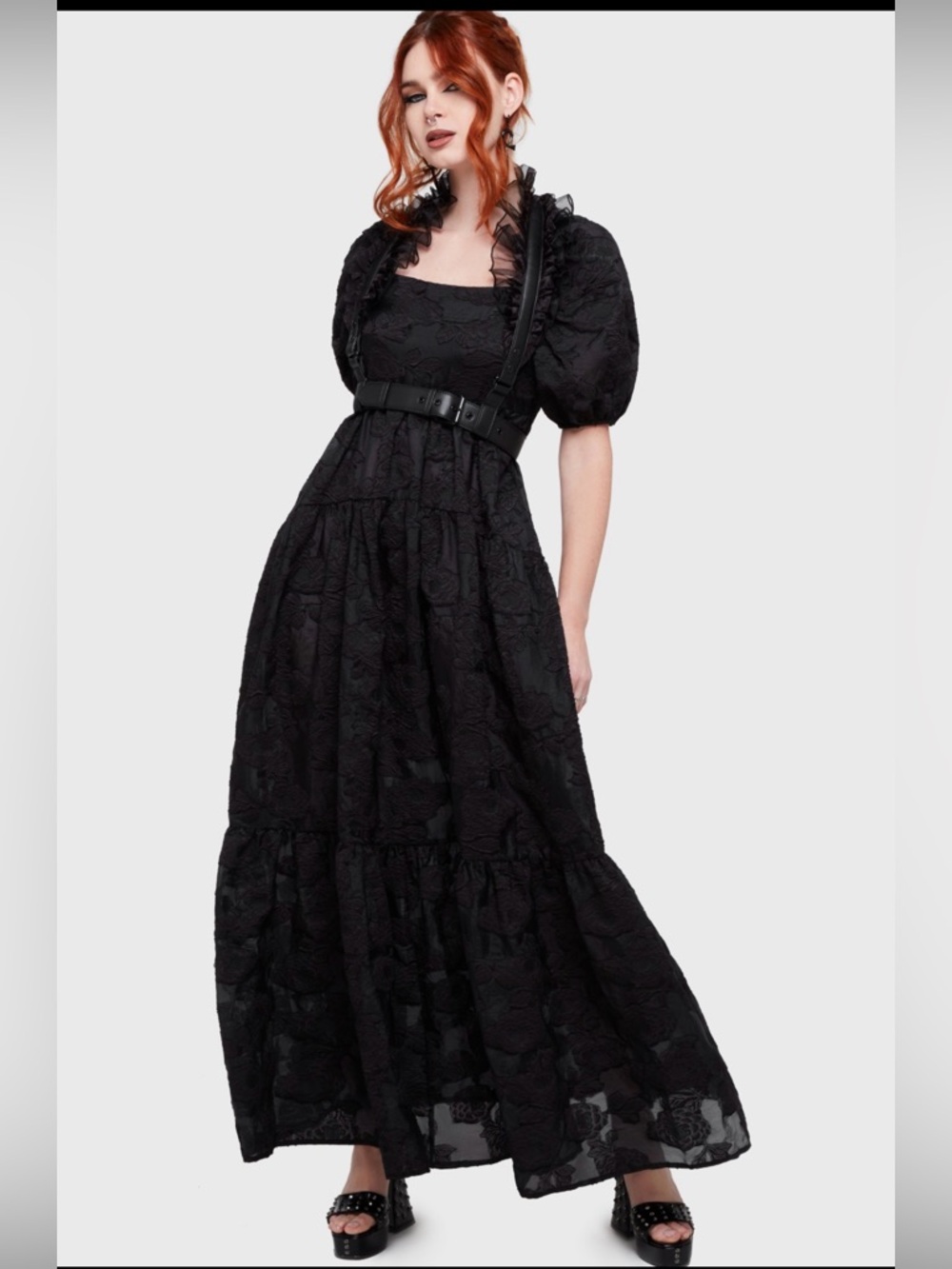 NWT Killstar Dead of Night Burnout Floral Maxi Dress M/L Goth Cottagecore - Picture 9 of 13